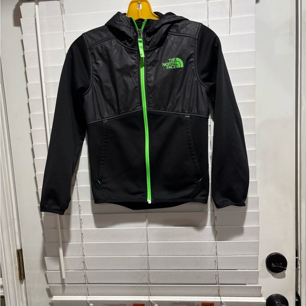 The North Face Black Jacket with Neon Green Zipper